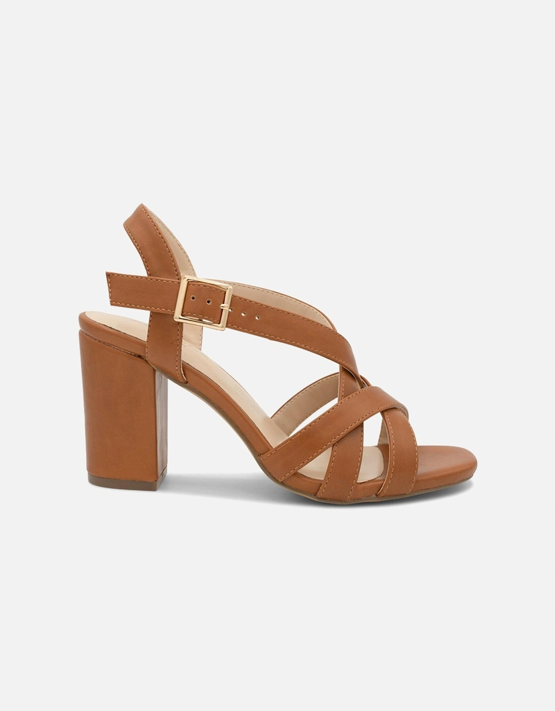 Hilde Faux Leather Wide Fit Sandal Heel, 5 of 4