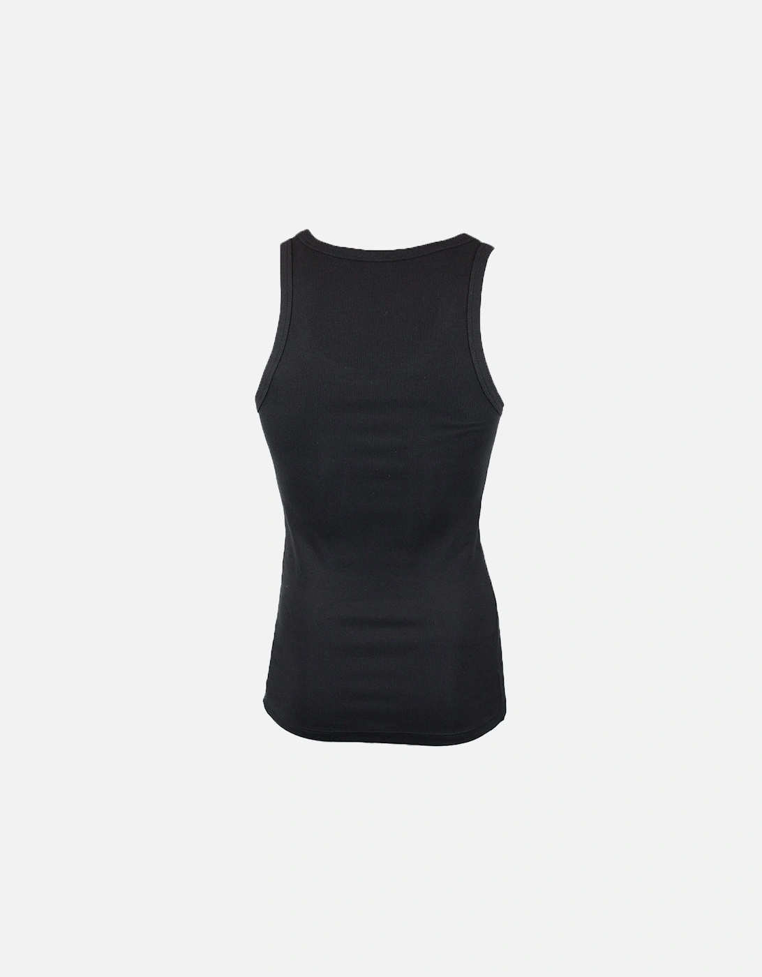 Ribbed Cotton Tank Top, Black