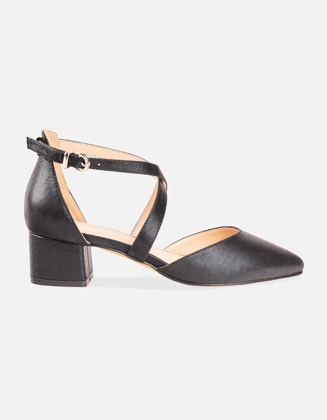 Fran Shimmer Wide Fit Heel Shoe - Black, 5 of 4