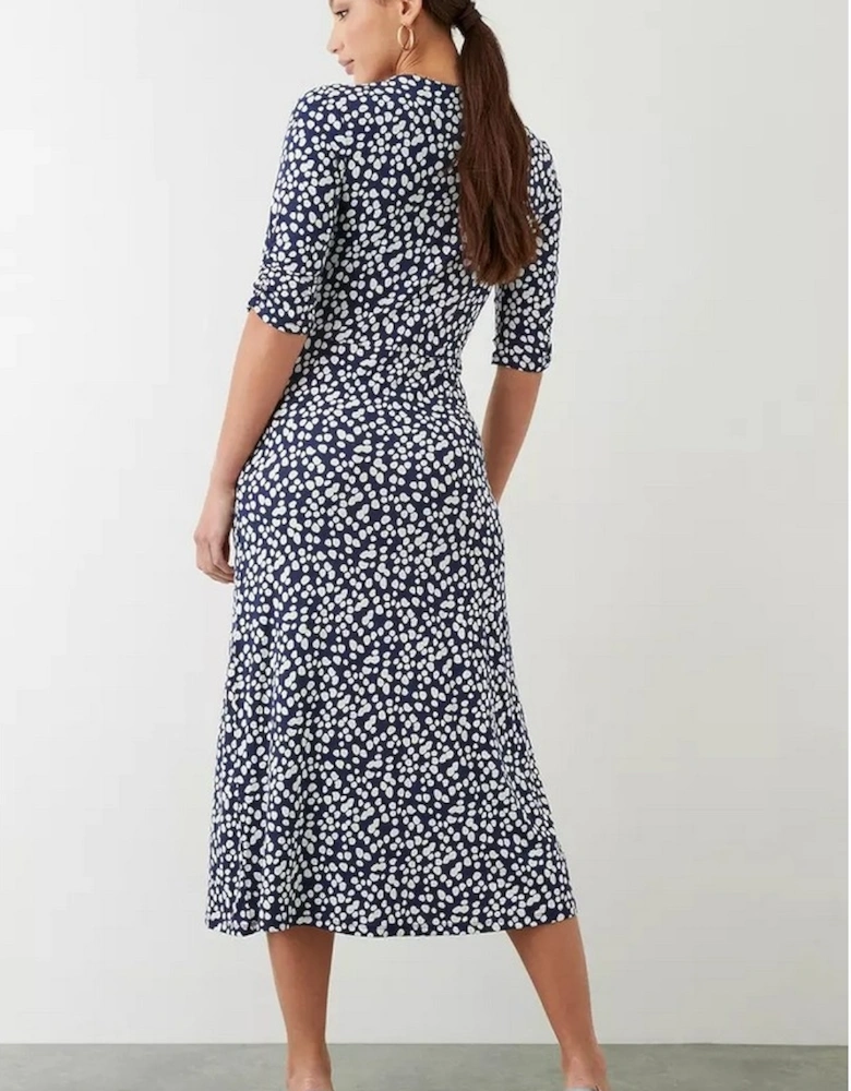 Womens/Ladies Spotted Wrap Midi Dress