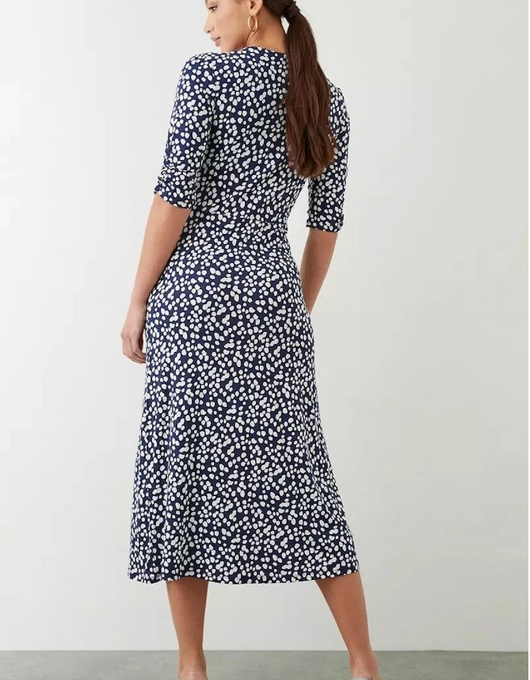 Womens/Ladies Spotted Wrap Midi Dress