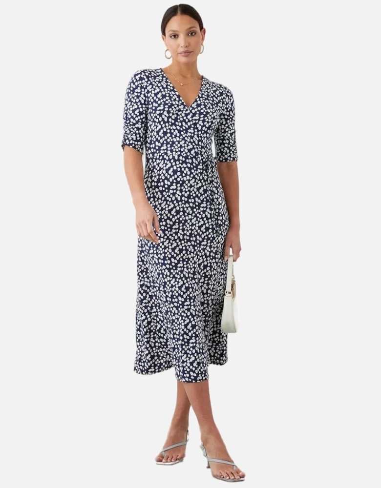 Womens/Ladies Spotted Wrap Midi Dress