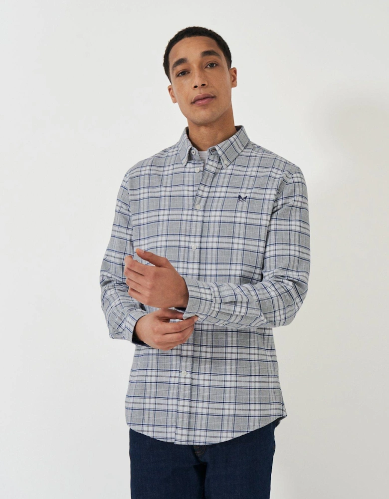 Anderson Marl Flannel Long Sleeve Shirt - Navy
