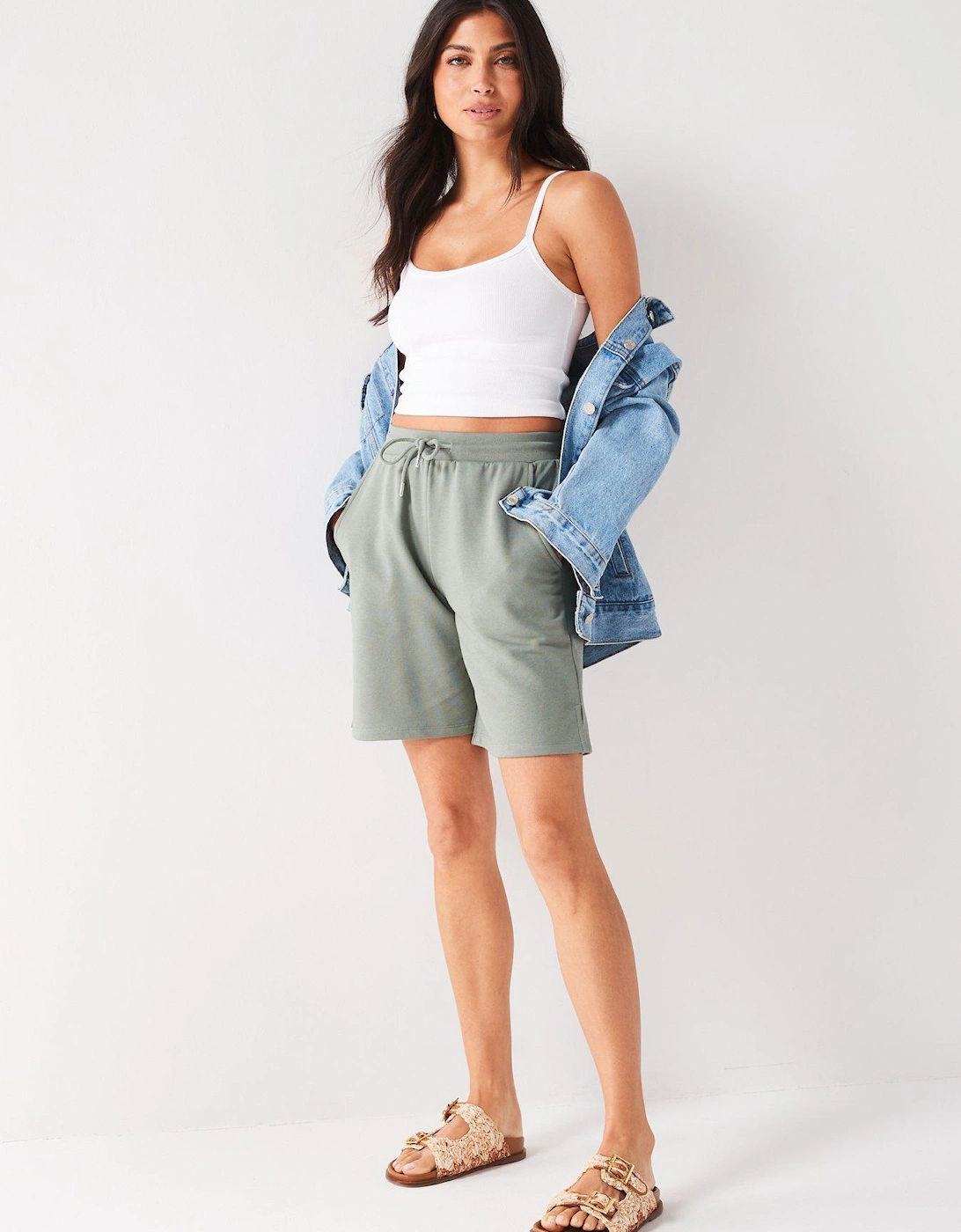 Longline Shorts - Khaki