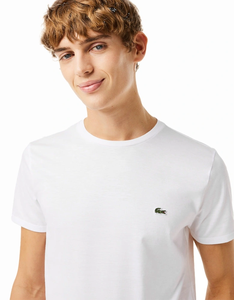 Monochrome Cotton Pima Jersey Crew-Neck T-Shirt, White