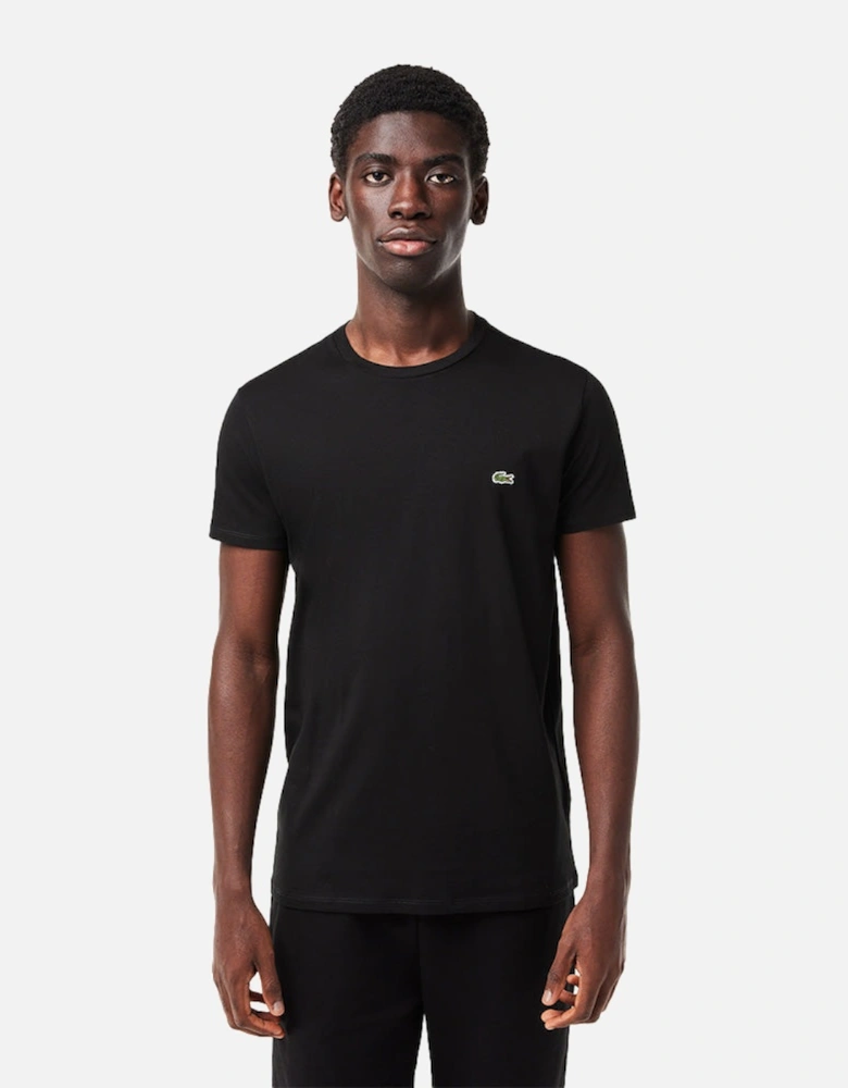 Monochrome Cotton Pima Jersey Crew-Neck T-Shirt, Black