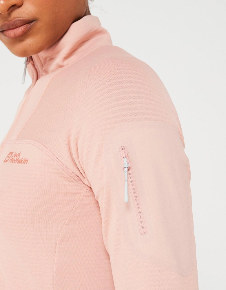 Womens Prelight Zip Fleece - Pink