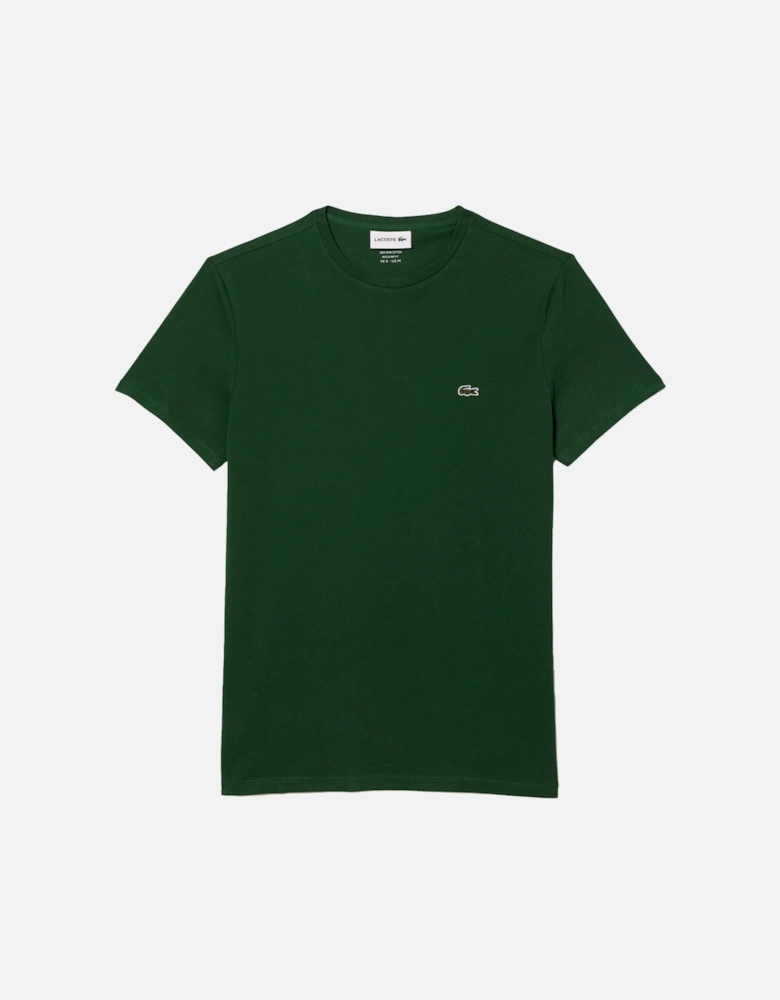 Monochrome Cotton Pima Jersey Crew-Neck T-Shirt, Green