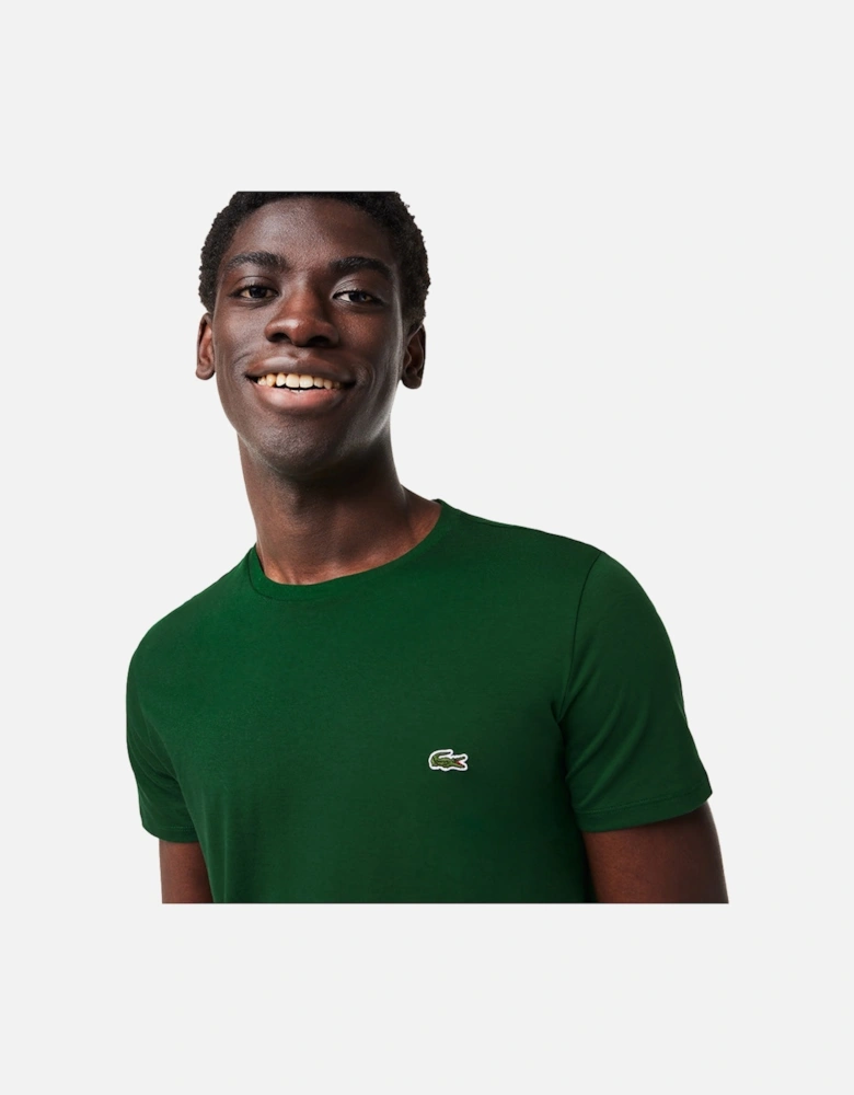 Monochrome Cotton Pima Jersey Crew-Neck T-Shirt, Green