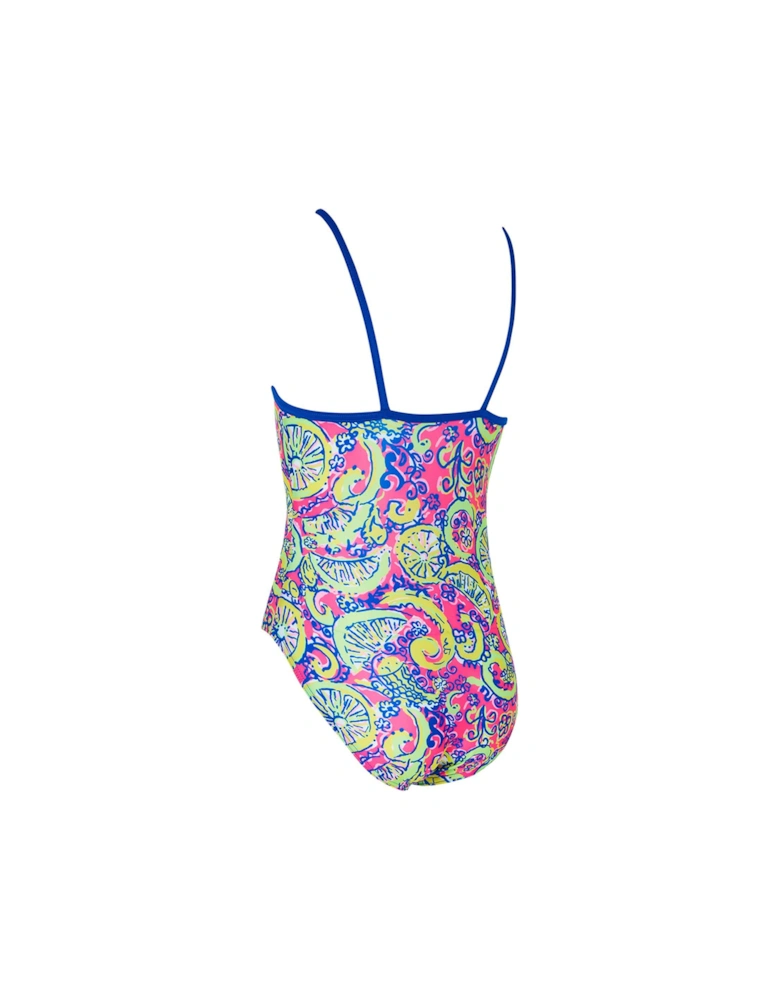 Citrus Print Classicback Girls Swimsuit-green