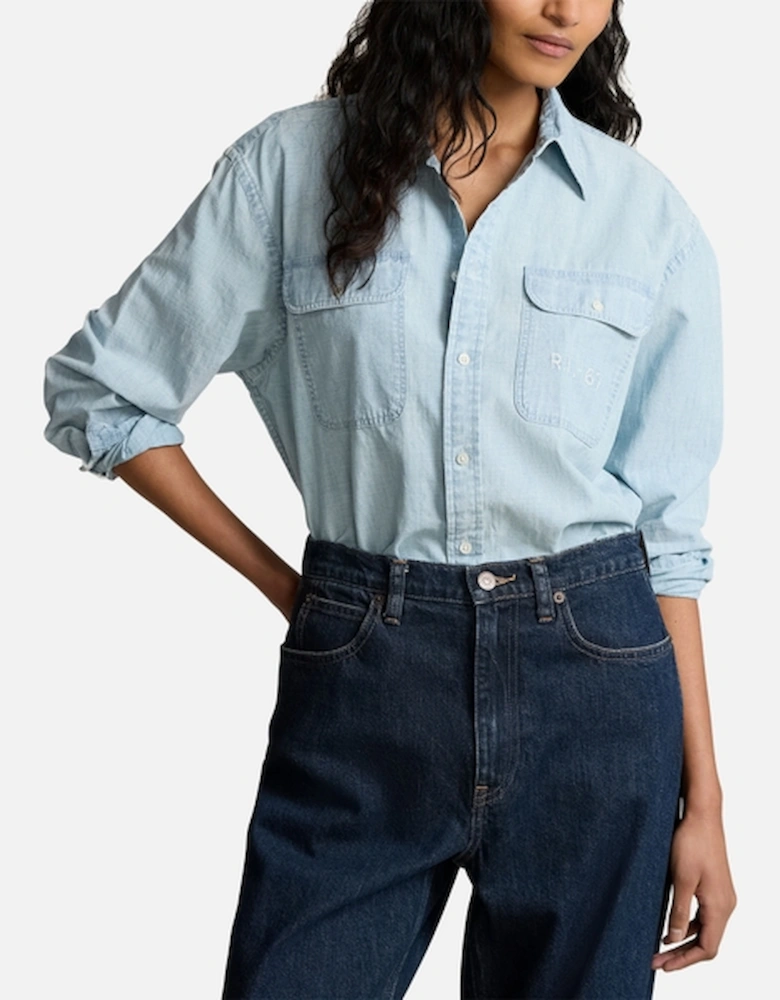 Embellished Cotton-Chambray Shirt