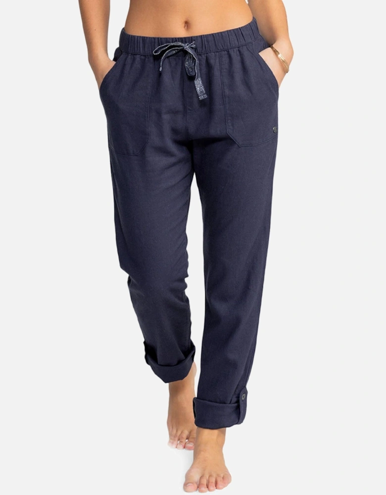 Womens On The Seashore Linen Trousers Cargo Pants