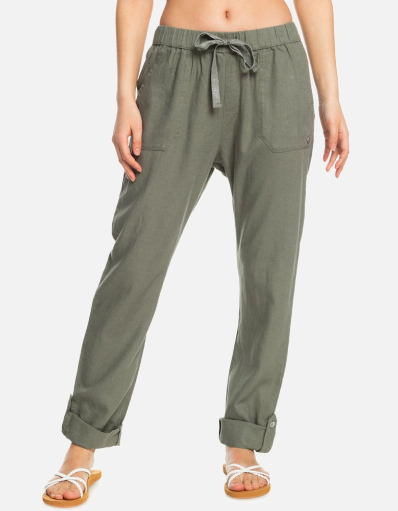 Womens On The Seashore Linen Trousers Cargo Pants