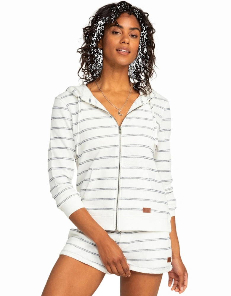 Womens Perfect Wave Stripes Zip-Up Hoodie Hoody