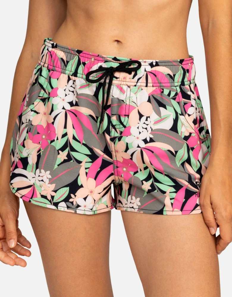 Womens Wave Printed 2" Swim Swimming Boardshorts