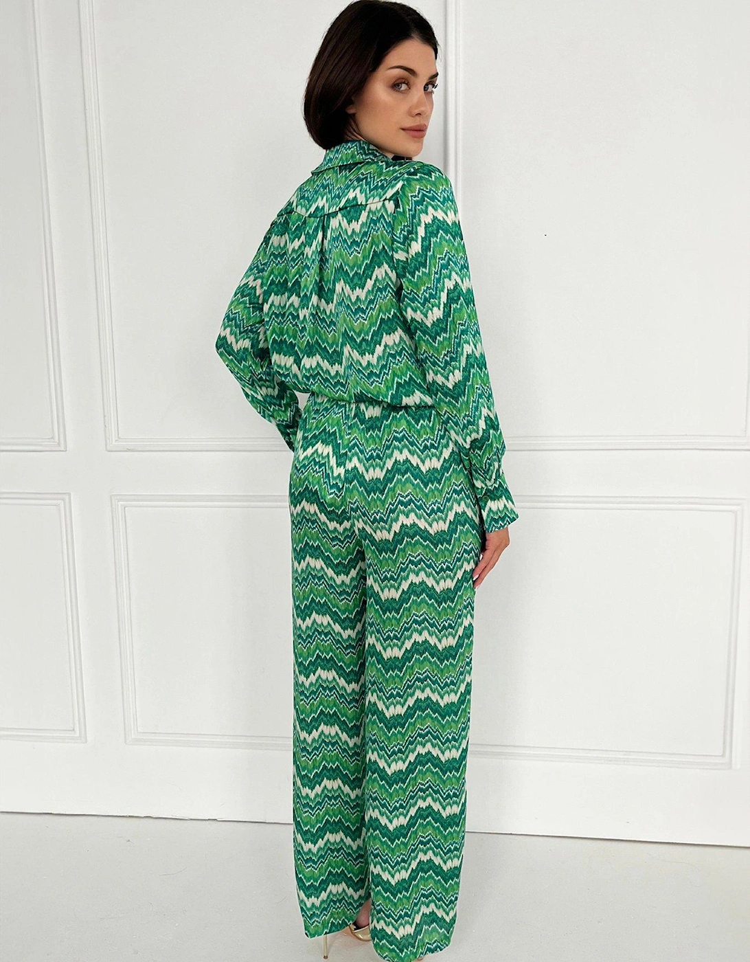 Abstract Printed Trousers - Green
