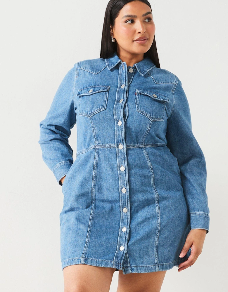 Plus Flynn Western Denim Dress - Ringing Bells 2