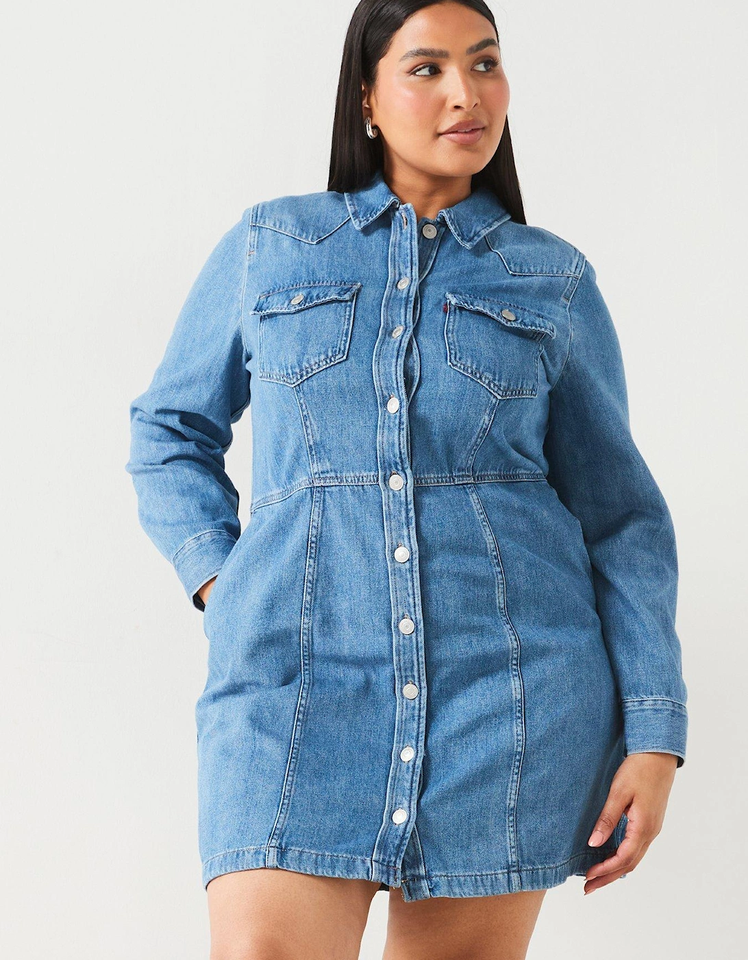 Plus Flynn Western Denim Dress - Ringing Bells 2, 6 of 5