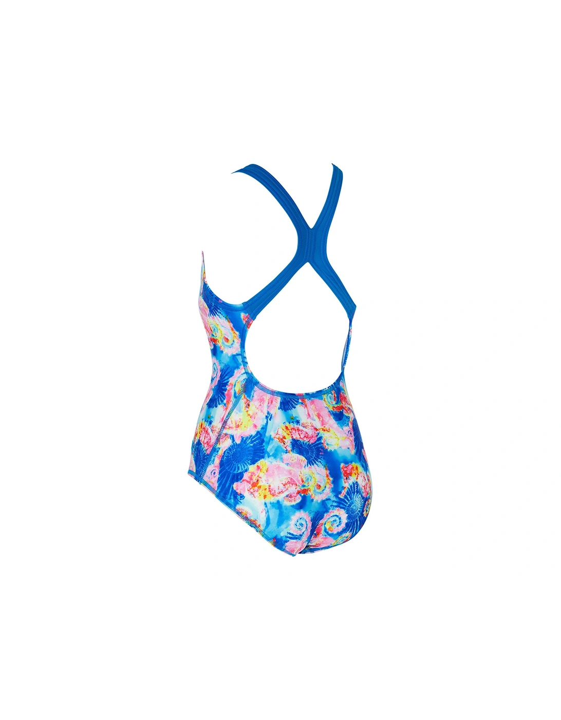 Aqua Pony Flyback Girls Swimsuit-blue