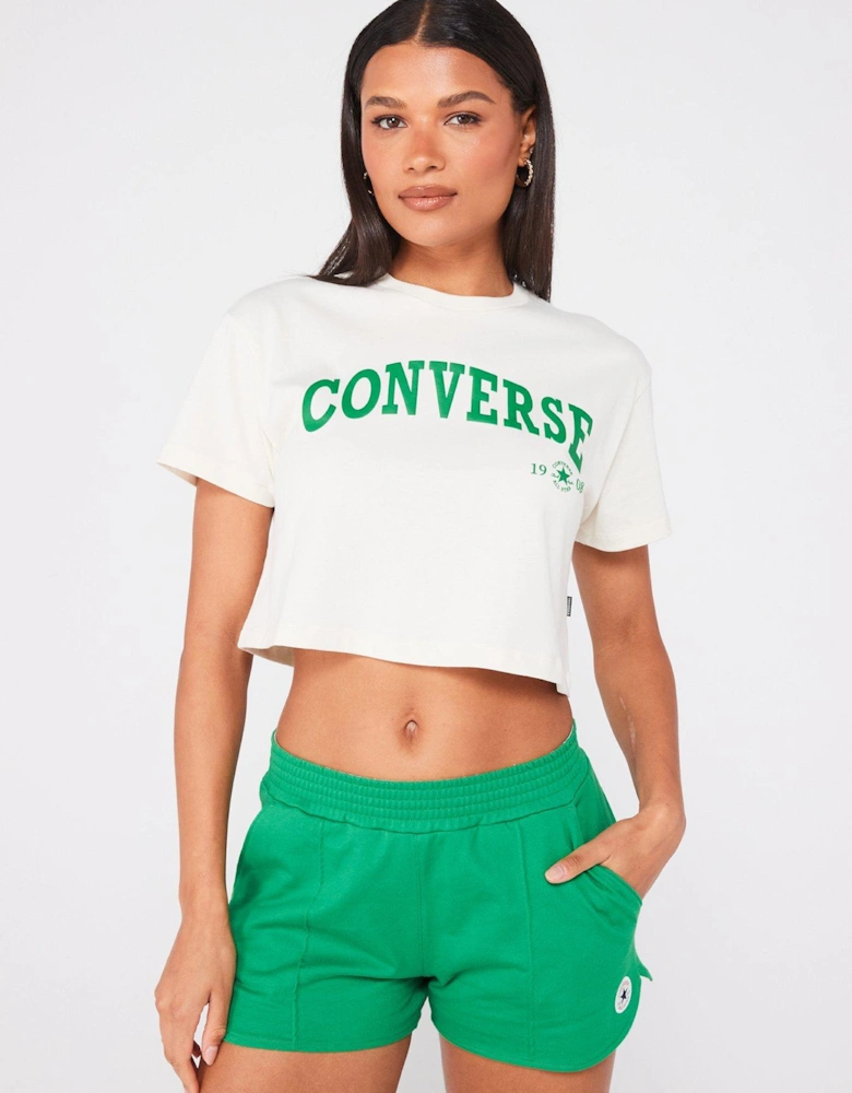 Womens Retro Chuck Cropped Tee - Off White