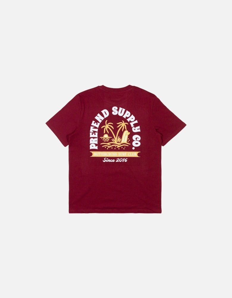 Pretend Surf Club 2.0 T-Shirt - Burgundy