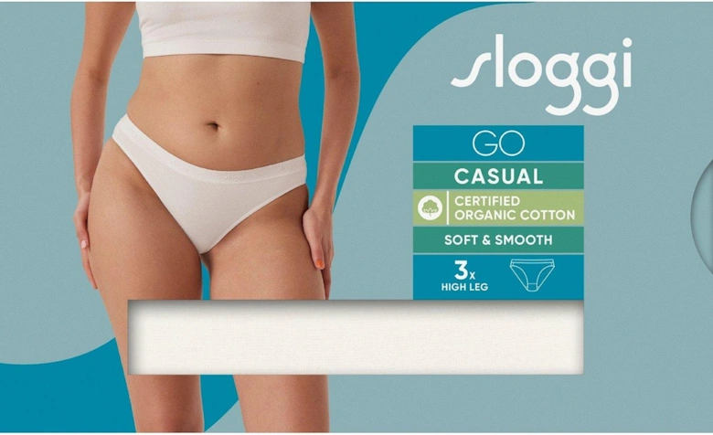 GO Casual High Leg 3 Pack Briefs - Silk White