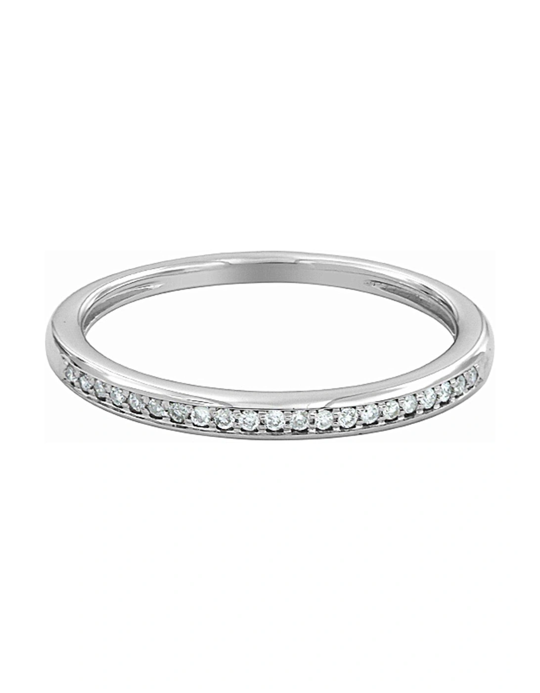 9ct White Gold 8 Point Diamond Wedding Band