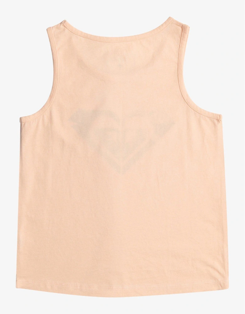 Girls Short Sleeve Regular Fit Tank Top - Peach