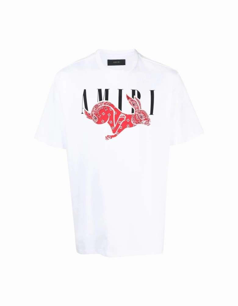 CNY Bandana Rabbit Print T-Shirt in White