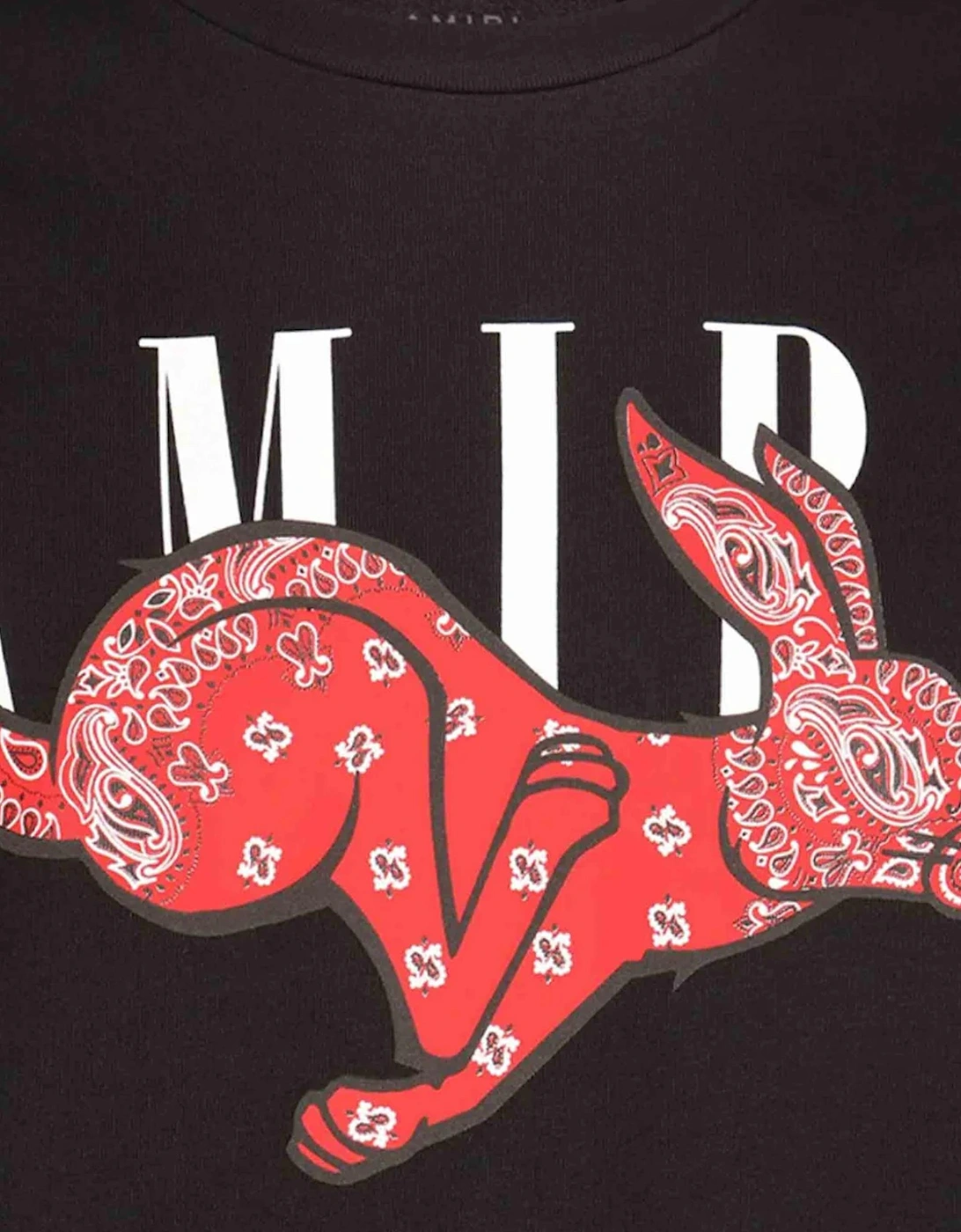 CNY Bandana Rabbit Print T-Shirt in Black