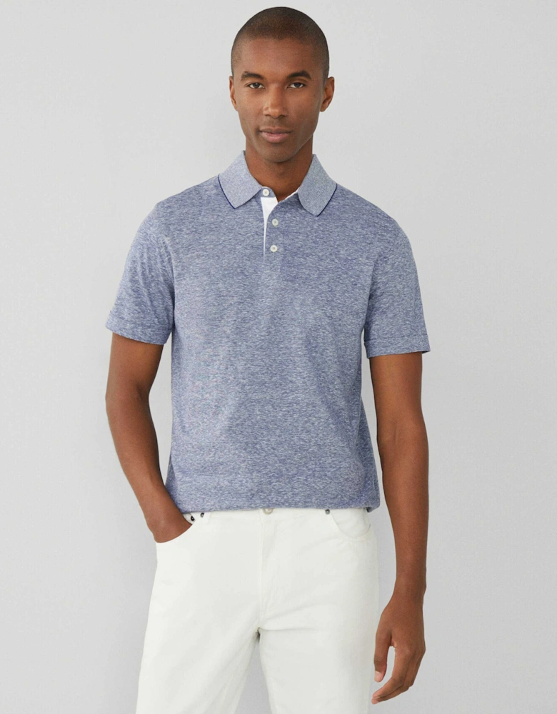 Cotton Linen Fil-à-Fil Polo Shirt