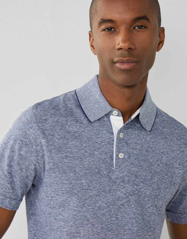 Cotton Linen Fil-à-Fil Polo Shirt