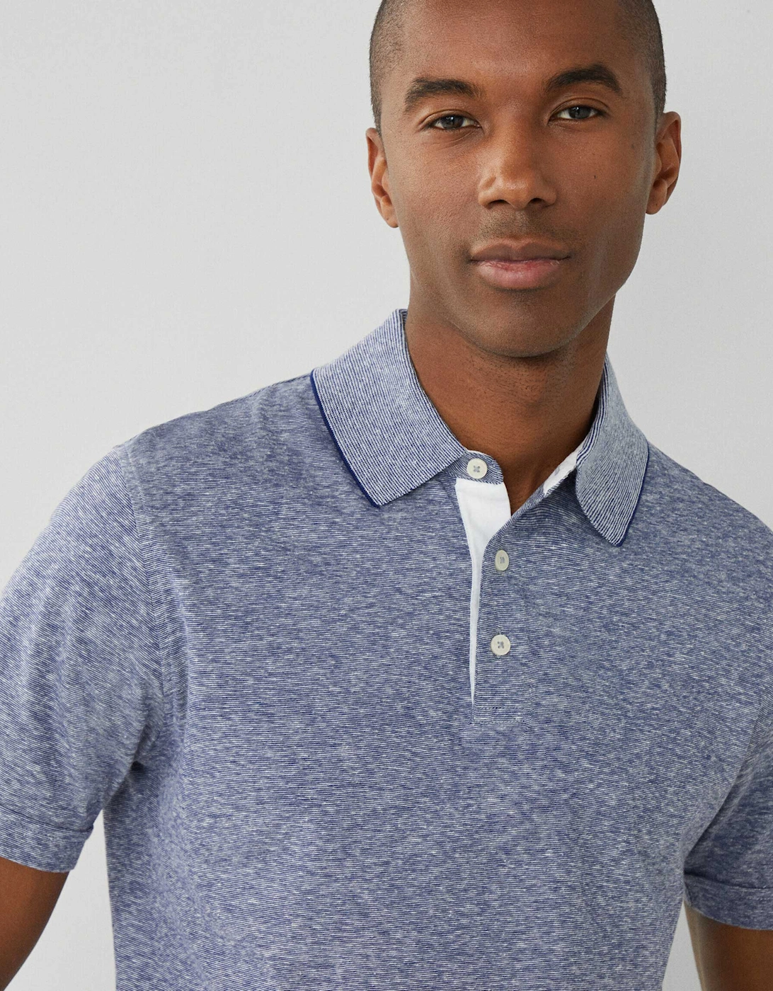 Cotton Linen Fil-à-Fil Polo Shirt