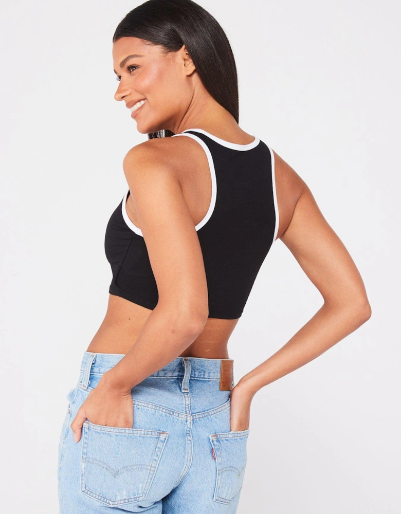 Womens Longline Racerback Bralette - Black