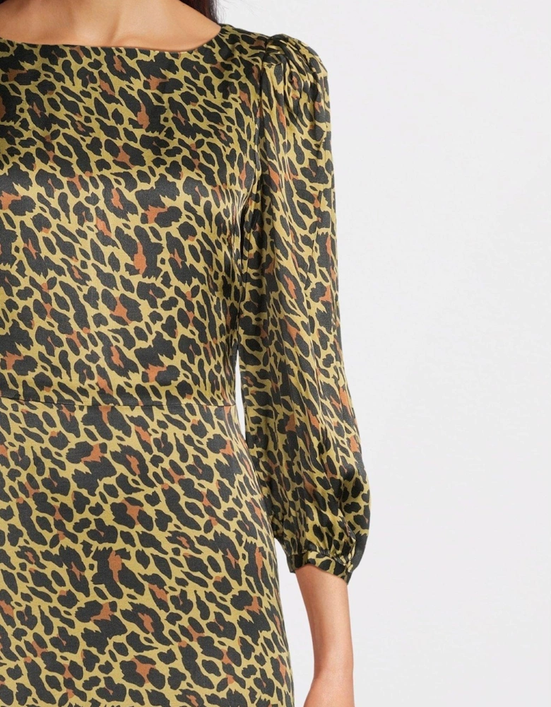 Lara Leopard Print Midi Dress