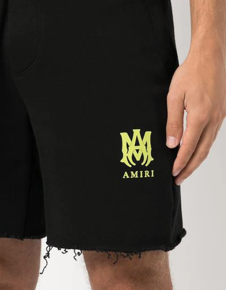 Lime MA Logo Printed Shorts in Black