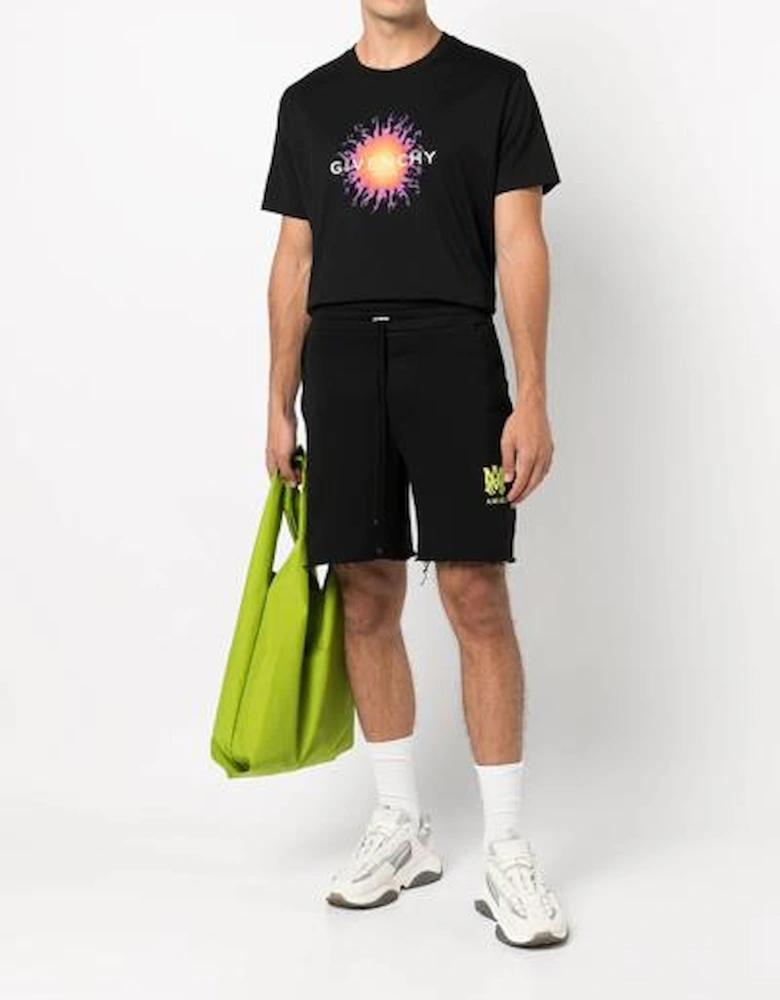 Lime MA Logo Printed Shorts in Black