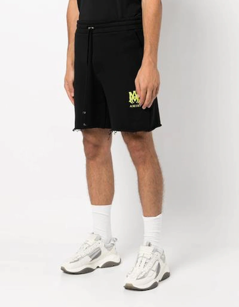 Lime MA Logo Printed Shorts in Black