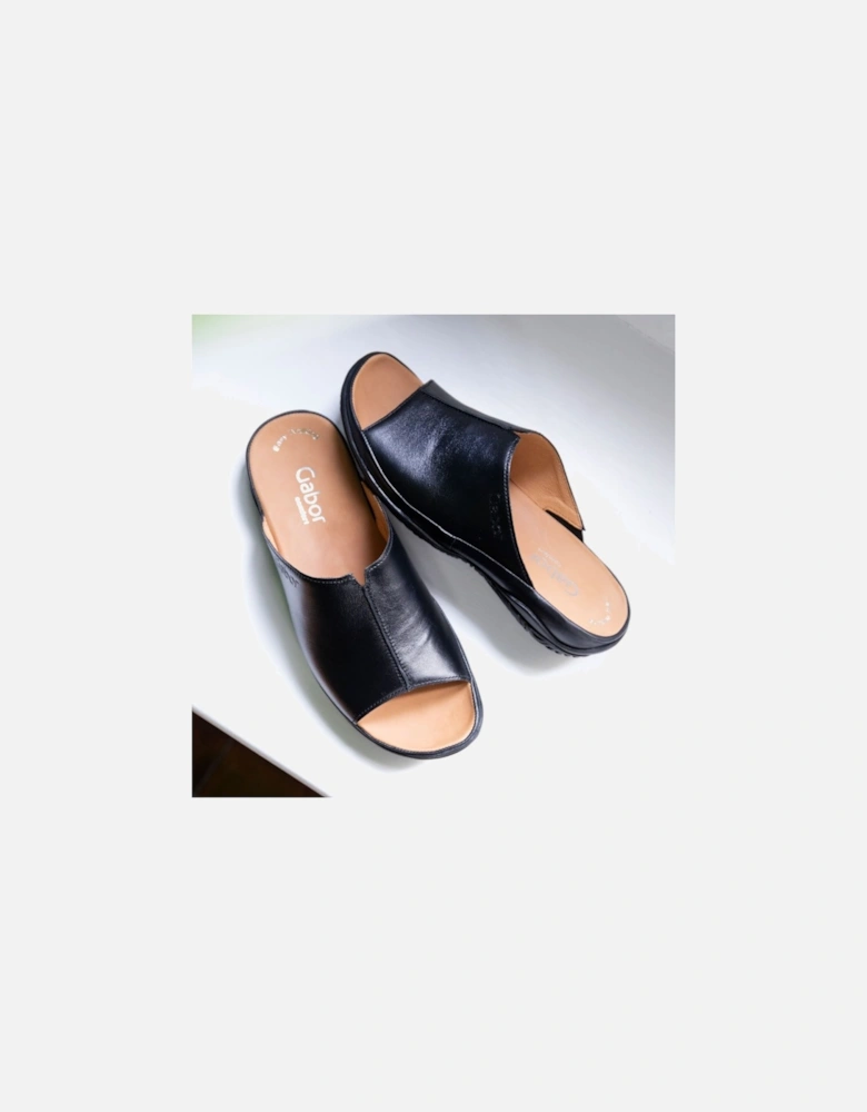 Idol Leather Wide Fit Womens Mules