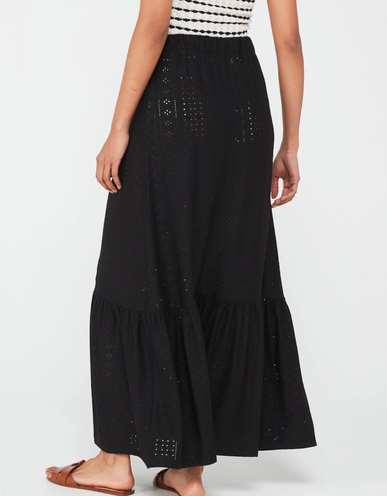 Tiered Maxi Skirt - Black