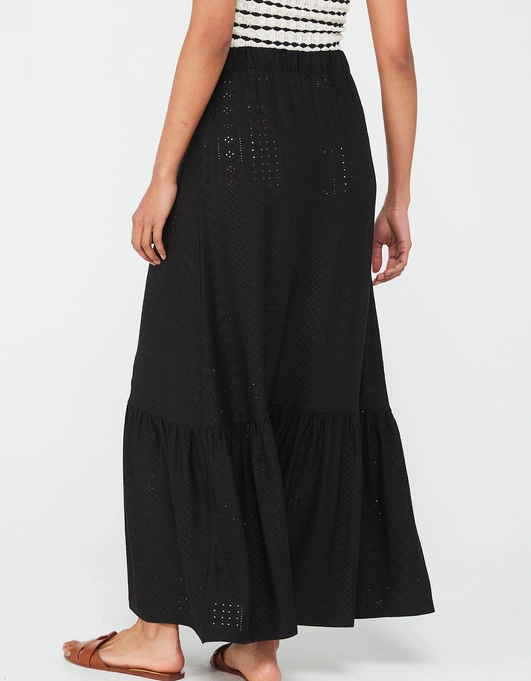 Tiered Maxi Skirt - Black