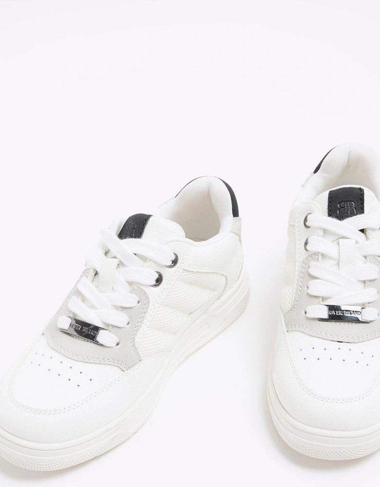 Boys Mesh Panel Trainers - White