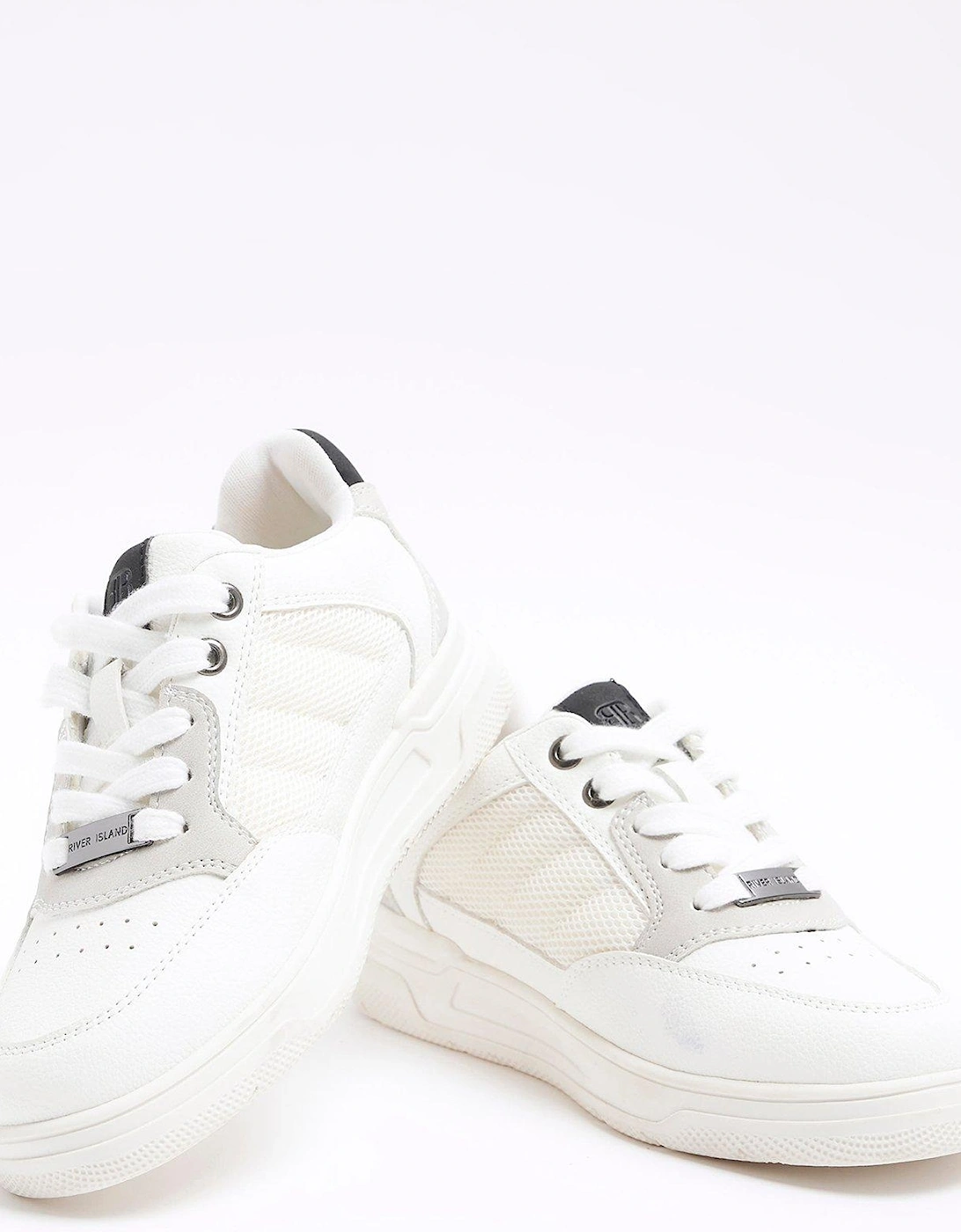 Boys Mesh Panel Trainers - White