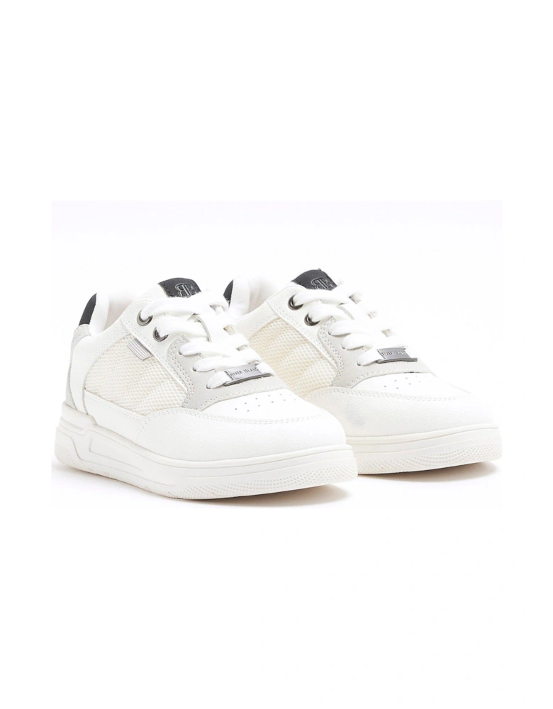 Boys Mesh Panel Trainers - White