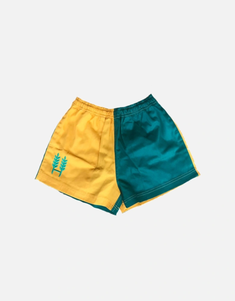 Unisex Harlequin Shorts Yellow/Green