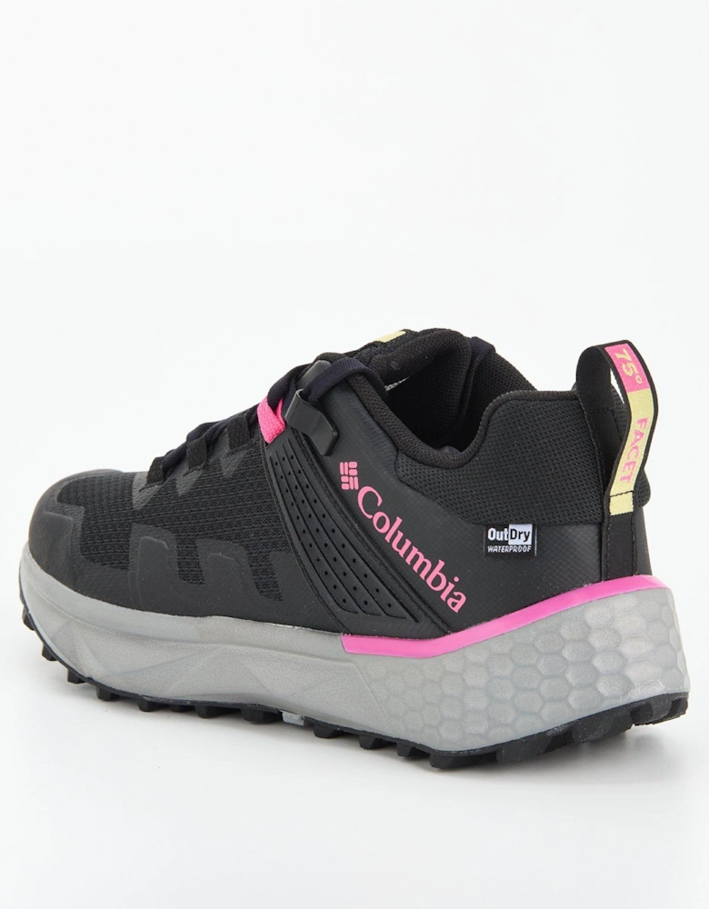 Womens Facet 75 Outdry Waterproof Hiking Shoes - Black/pink