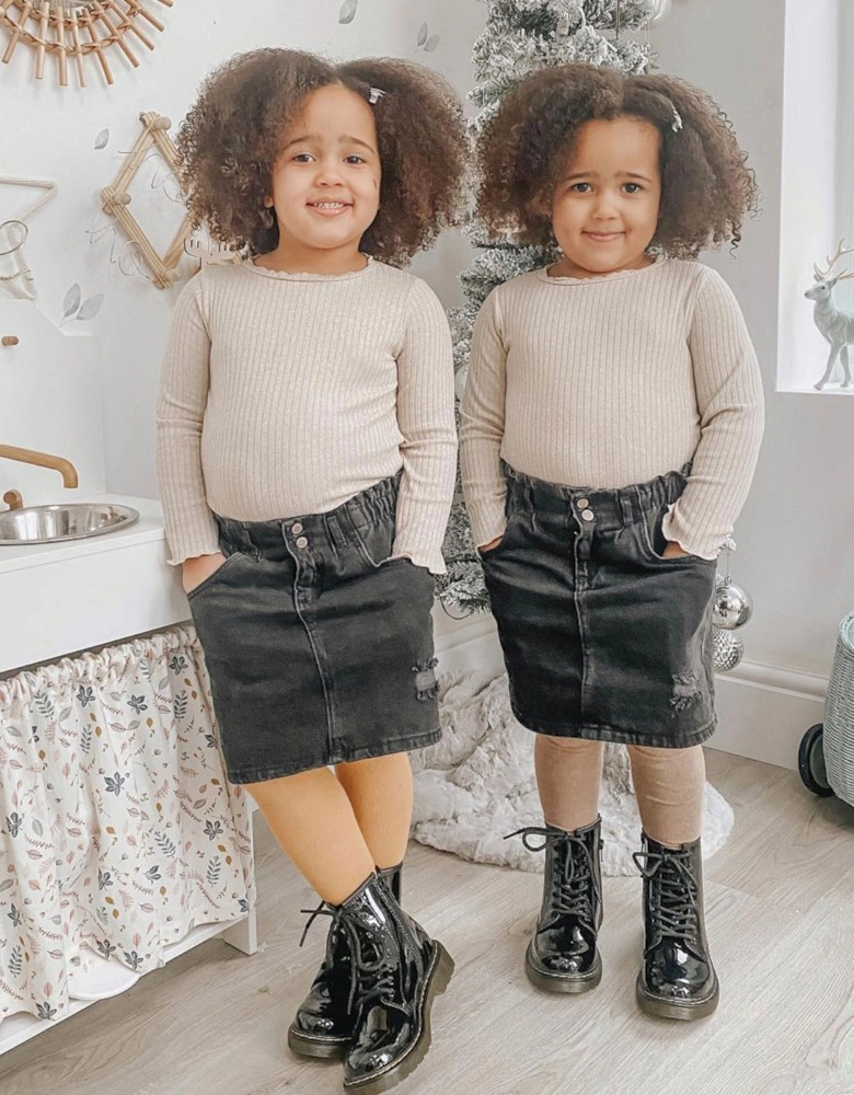 Delaney Kids Black Patent Boots