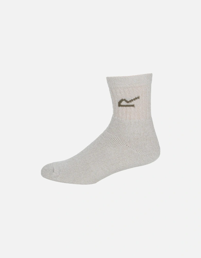 Womens 3 Pack Plain Cotton Polyester Mix Socks