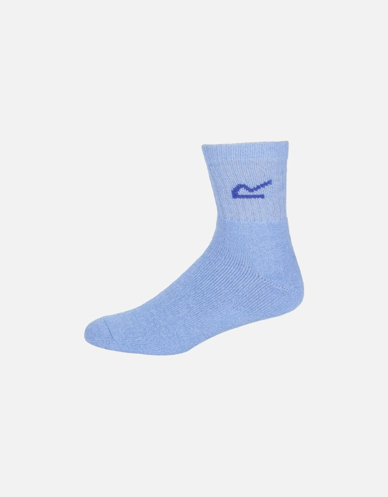 Womens 3 Pack Plain Cotton Polyester Mix Socks