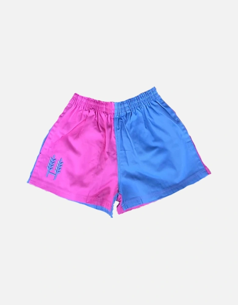 Unisex Harlequin Shorts Pink/Light Blue